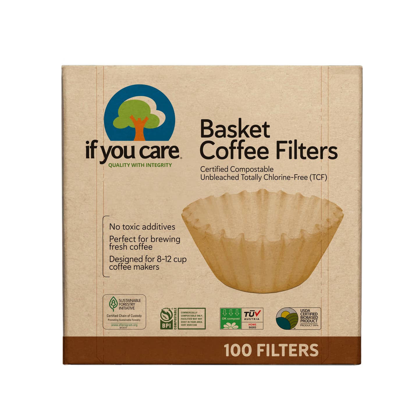 Unbleached 8” Basket Coffee Filters