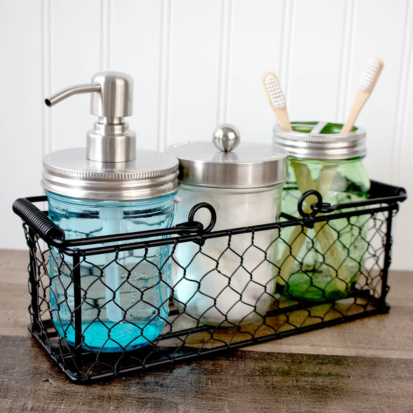 Brushed Finish Soap Pump Dispensers for Wide Mouth Mason Jars
