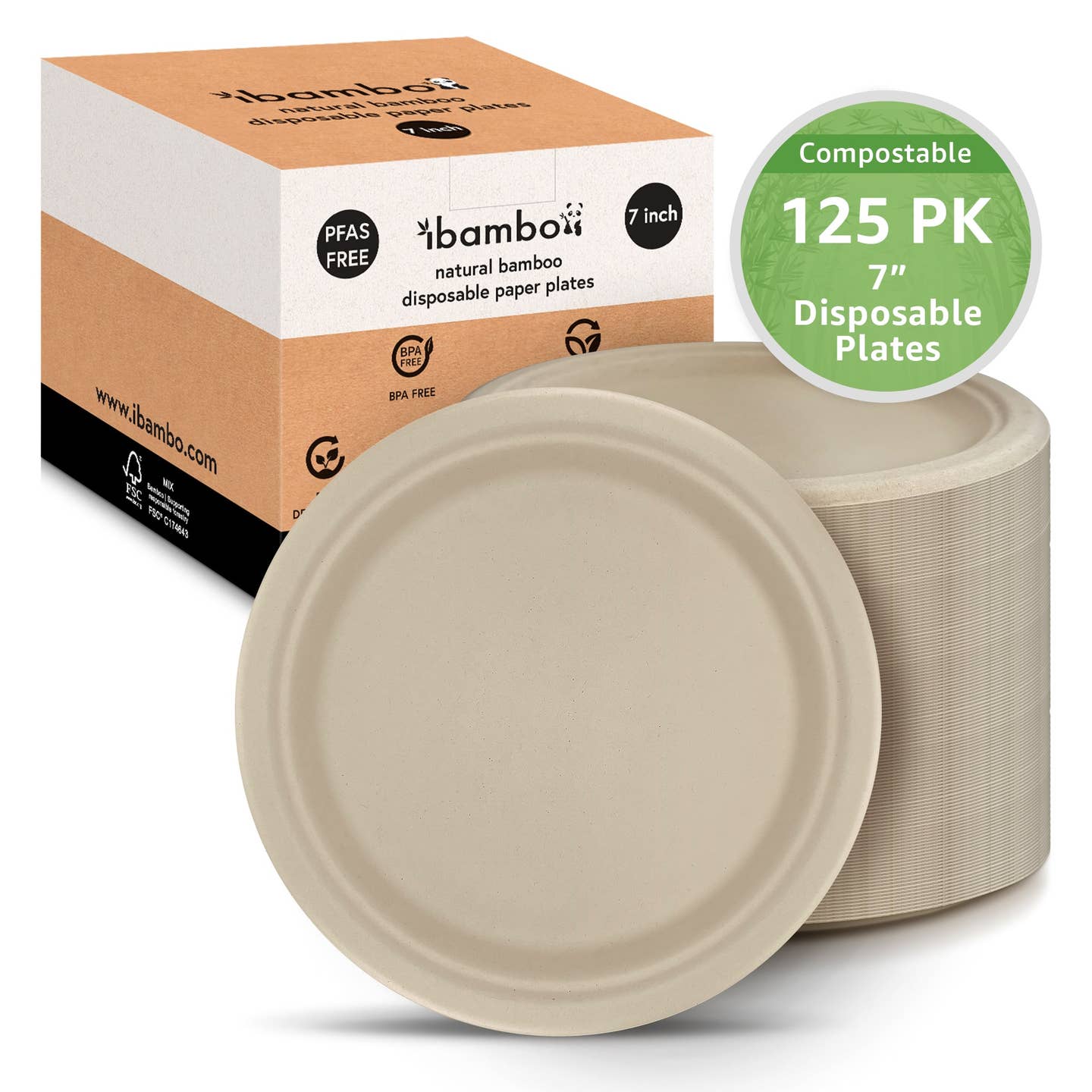 Bamboo Disposable Paper Plates