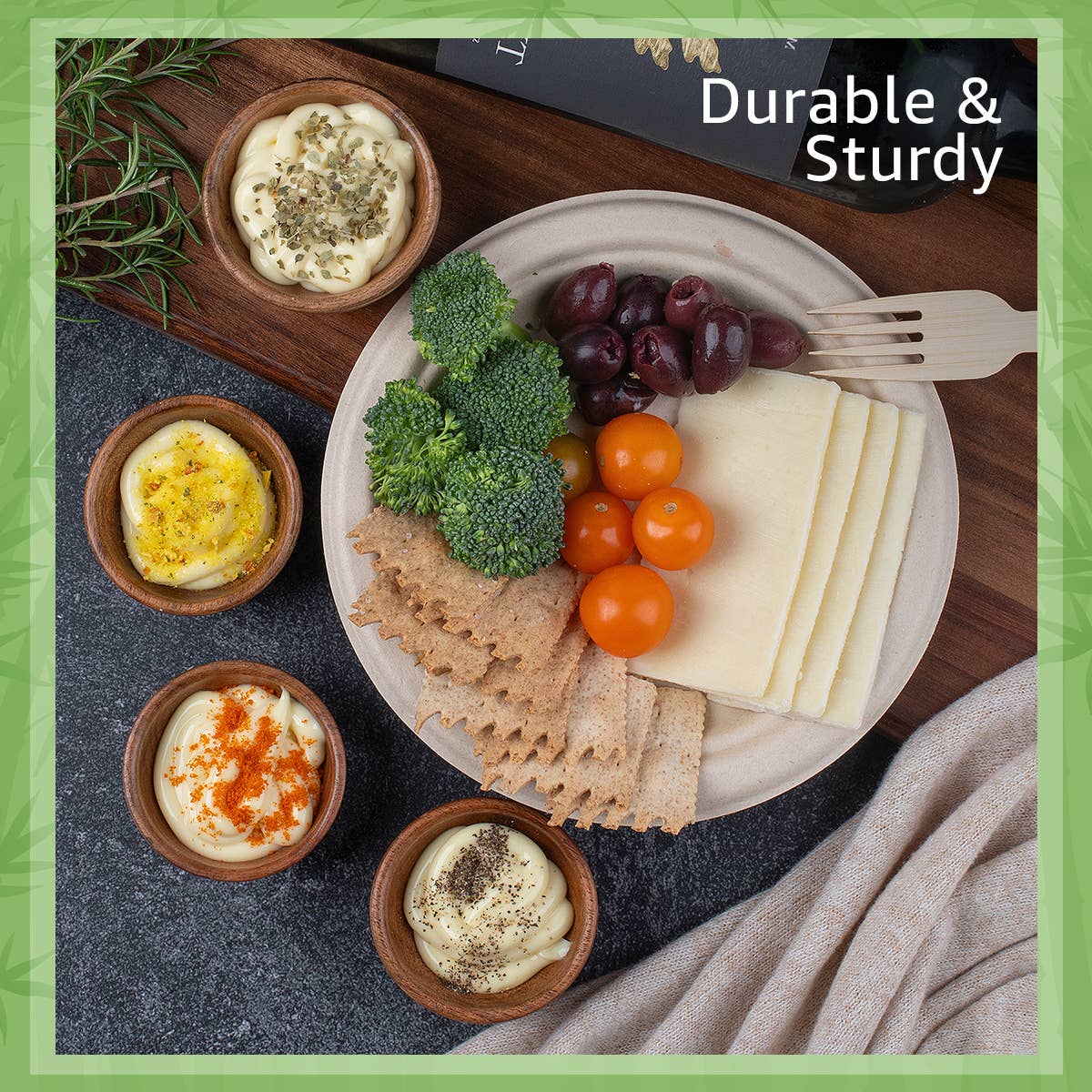 Bamboo Disposable Paper Plates