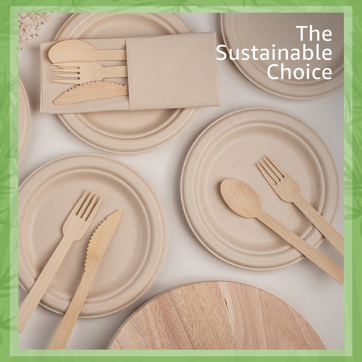 Bamboo Disposable Paper Plates