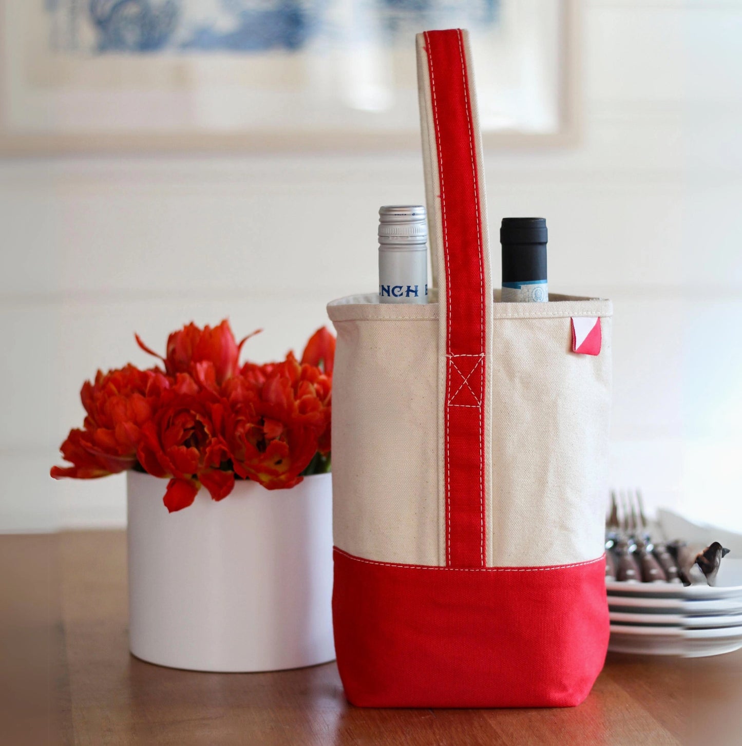 Double Bottle Canvas Wine Bag