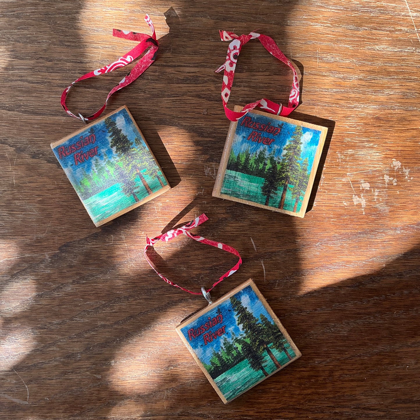 Russian River Square Hang Tags/Ornaments