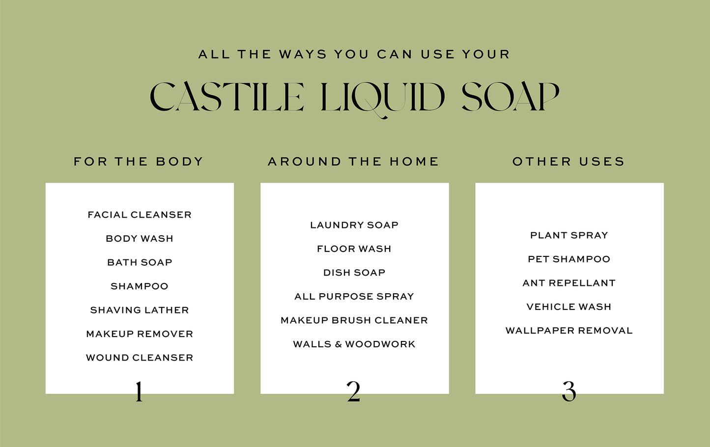 Natty Castile Soap - Locally Made Liquid (Bulk - In Store Only)