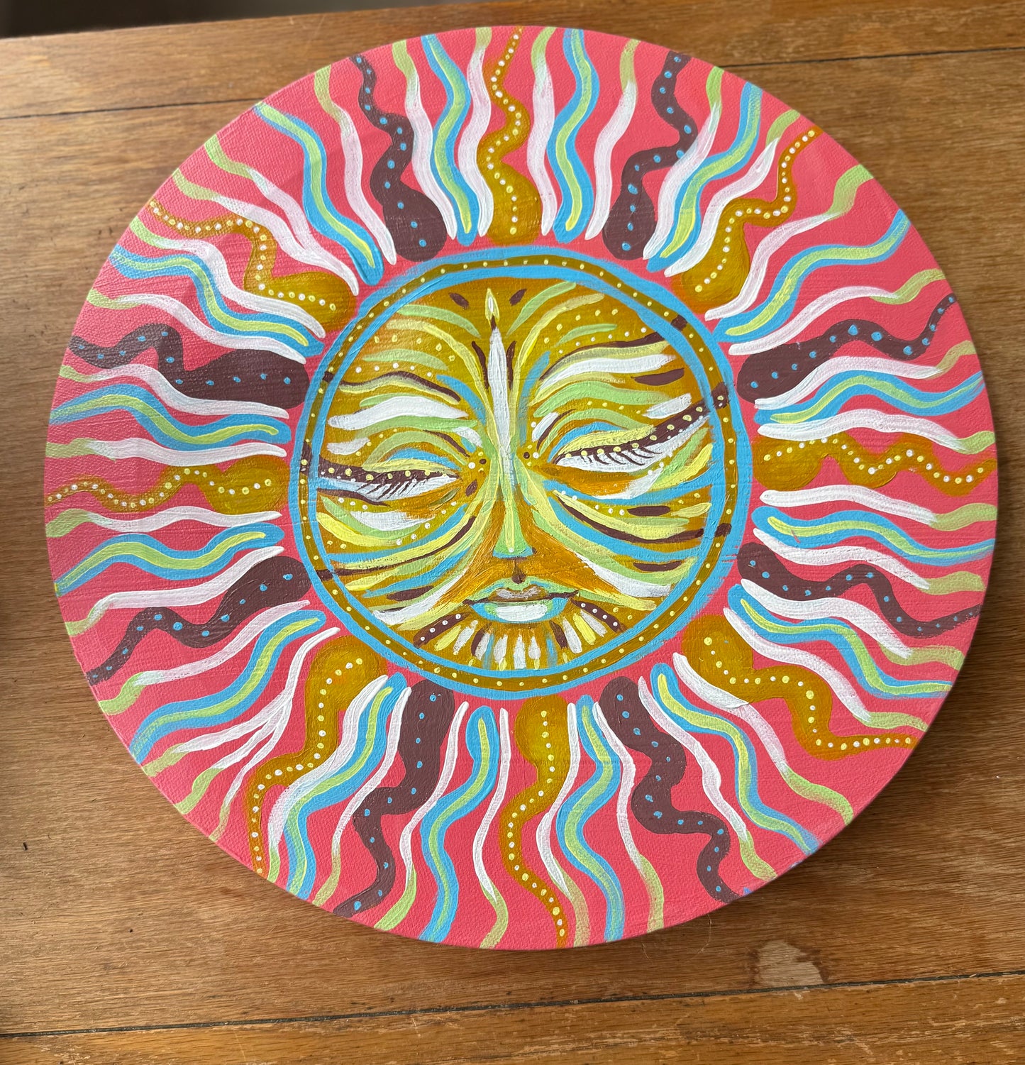 Lumen on the Mind (Pink Round) Canvas