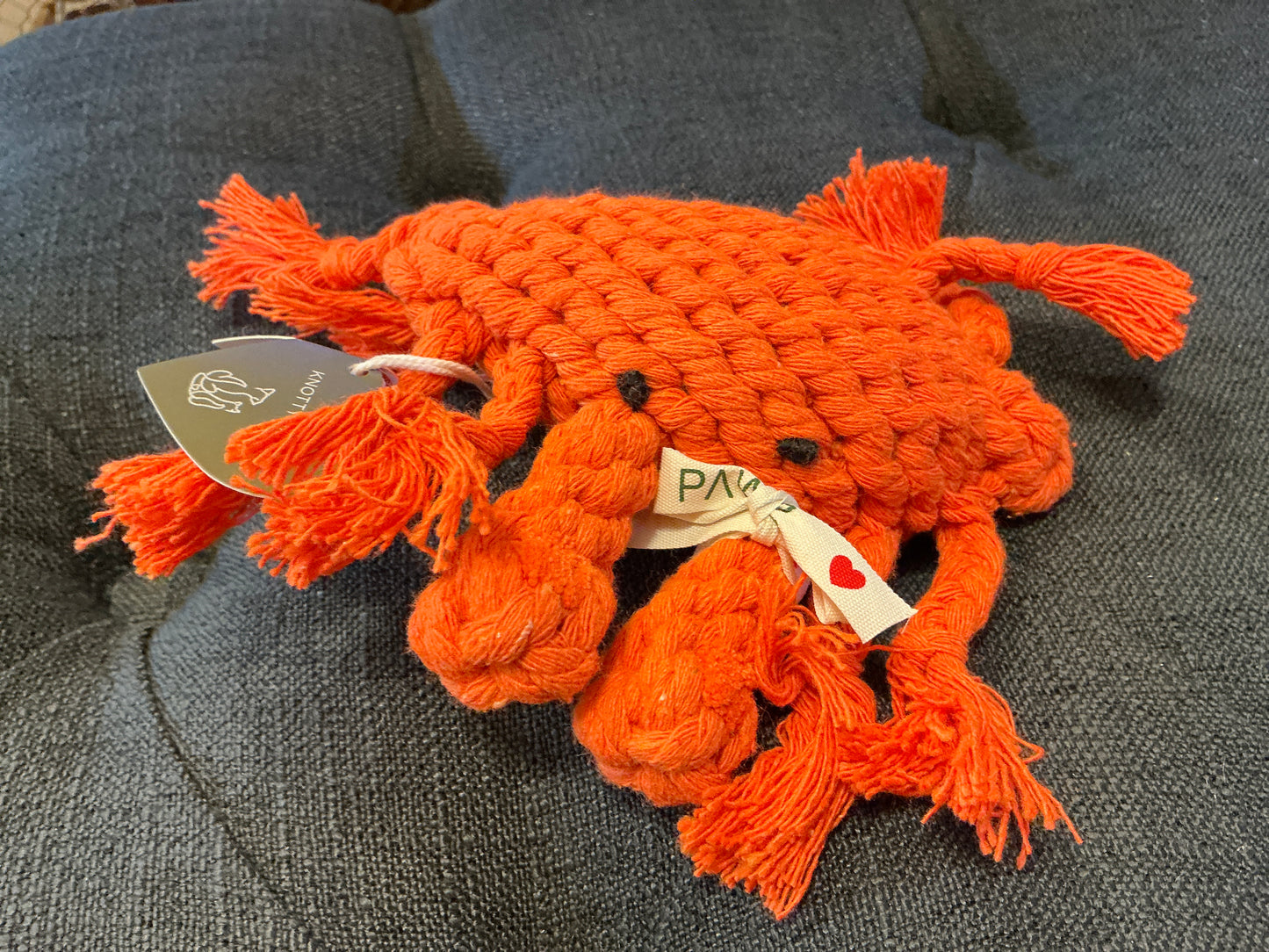 Ocean Pal Rope Toy - Happy the Crab Handmade Dog Toy