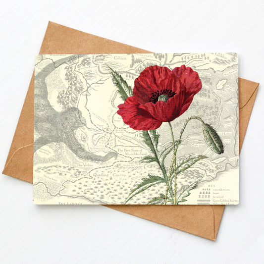 Card - Map Poppy