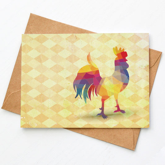 Card - Harlequin - Rooster