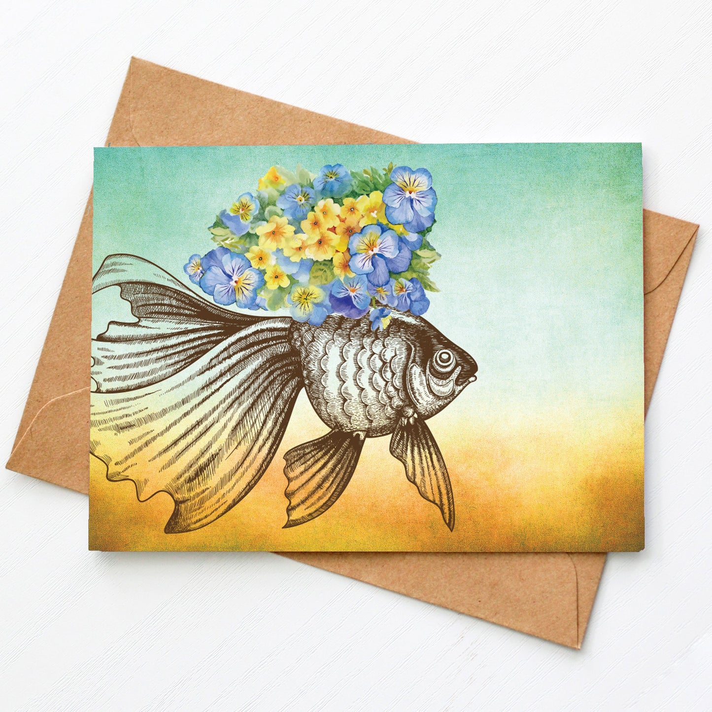 Card - Floral Fish