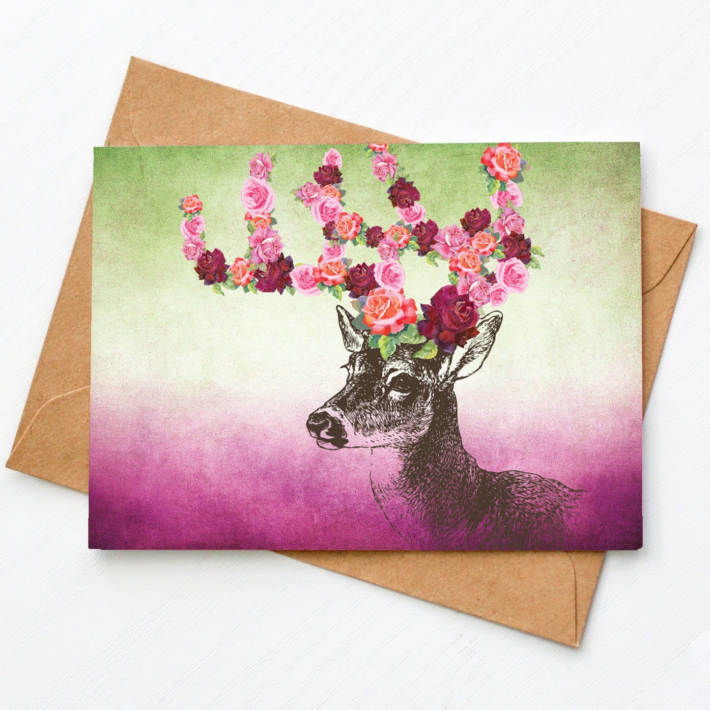 Card - Floral Deer