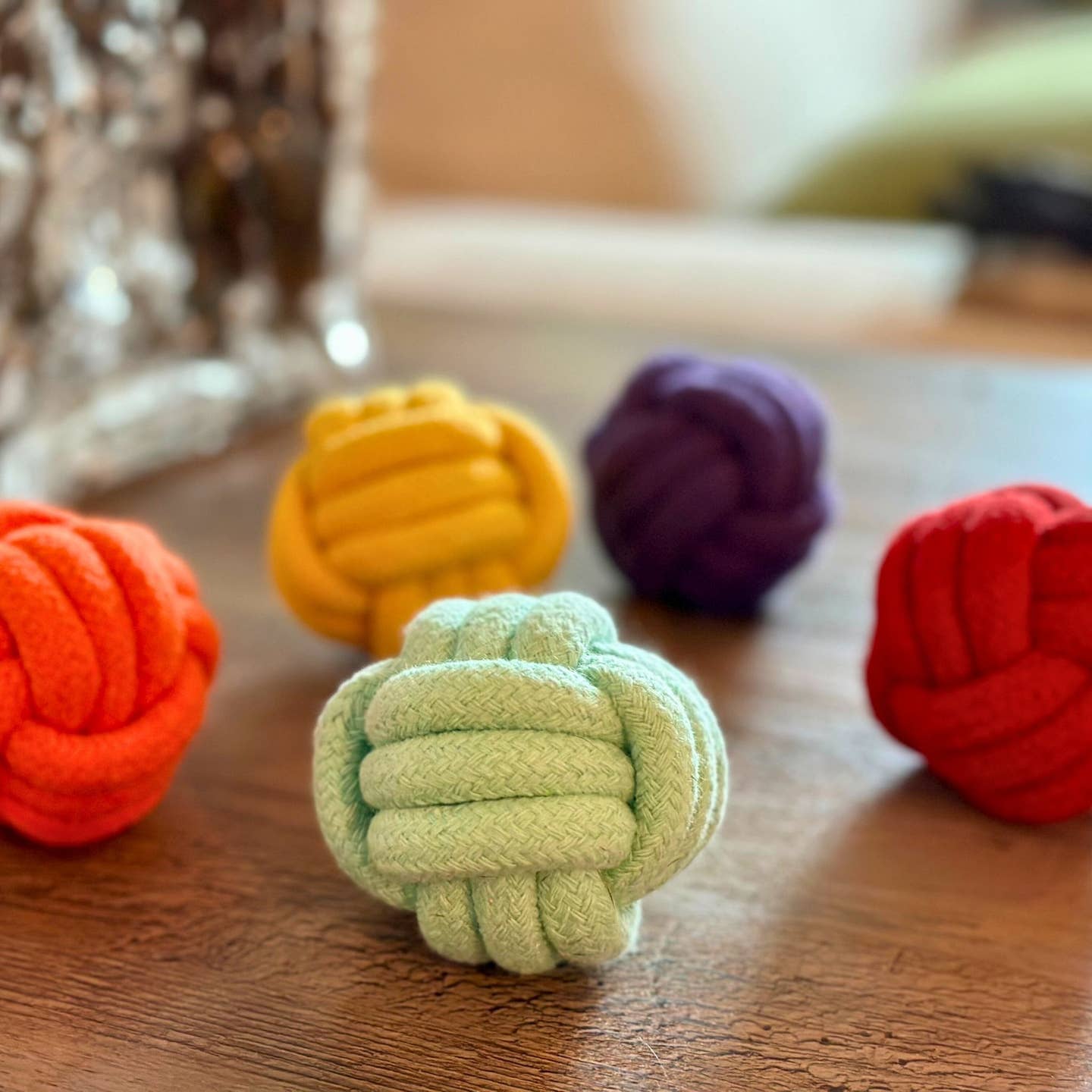 Pup Rainbow Rope Ball