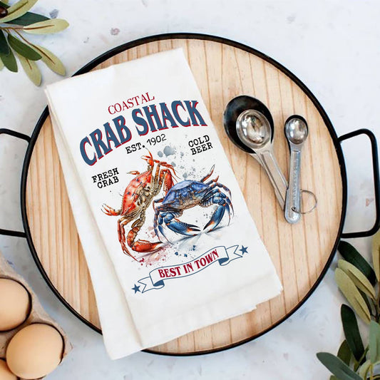 Flour Sack Dish Towel - Coastal Crab Shack