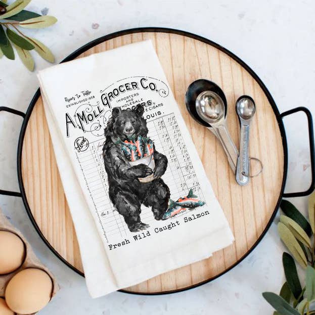 Flour Sack Dish Towel - Bear - River to Table