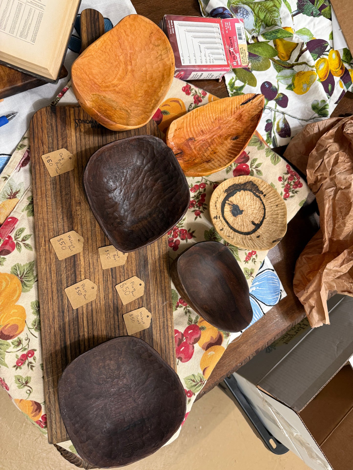 Wood Bowls - Various Sizes and Wood Type Hand Carved