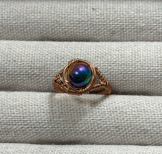 Ring - Round “rainbow” stone