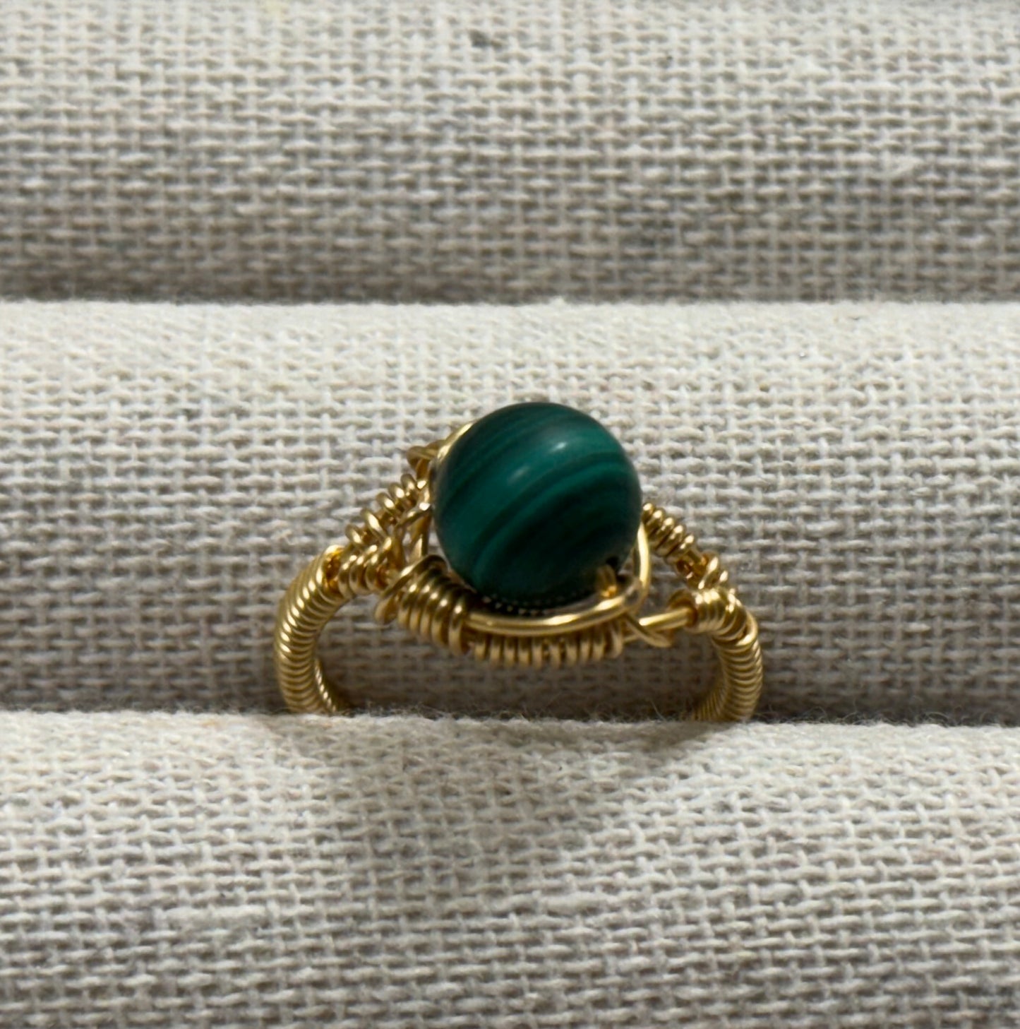 Ring - Green Round Stone