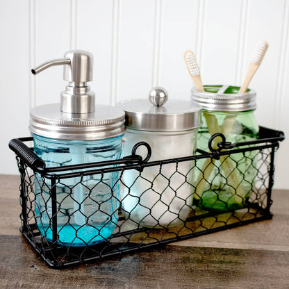 Brushed Finish Soap Pump Dispensers for Wide Mouth Mason Jars
