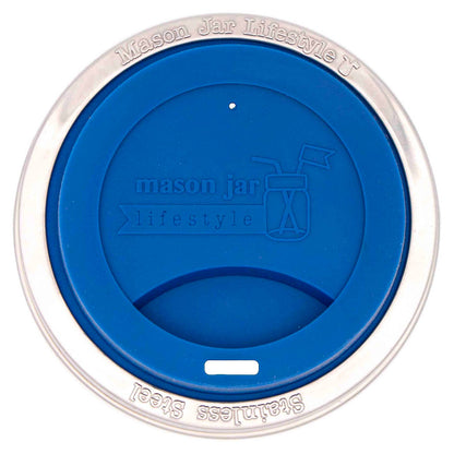 Silicone Drinking Lid with Stainless Steel Band For Jars
