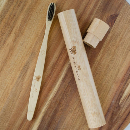 Bamboo Toothbrush Travel Case & Toothbrush Set