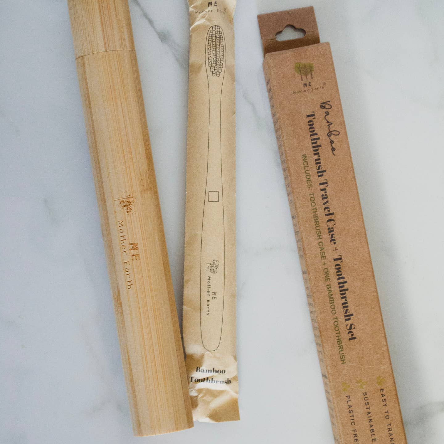 Bamboo Toothbrush Travel Case & Toothbrush Set