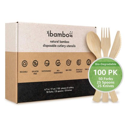 Bamboo Cutlery - Disposable & Reusable