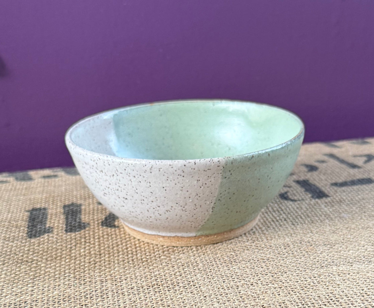 Ceramic - Small Bowl (Green and Beige)