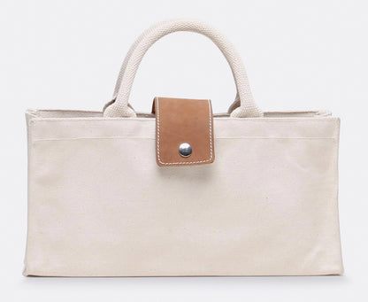 Carmel Single Bottle Canvas Leather Wine Gift Host Bag
