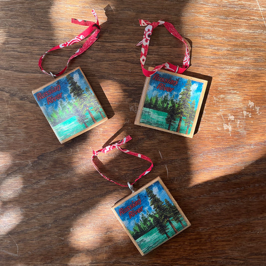 Russian River Square Hang Tags/Ornaments