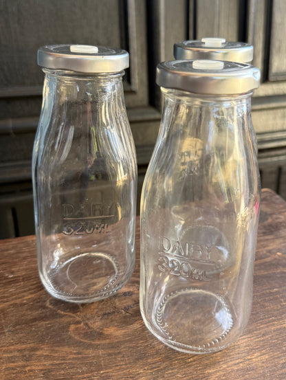 Drinking Bottles with Hole for Straw “Dairy” 320ml Design