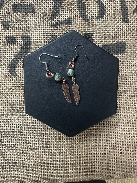 Earrings - Feather Fish Hook Style