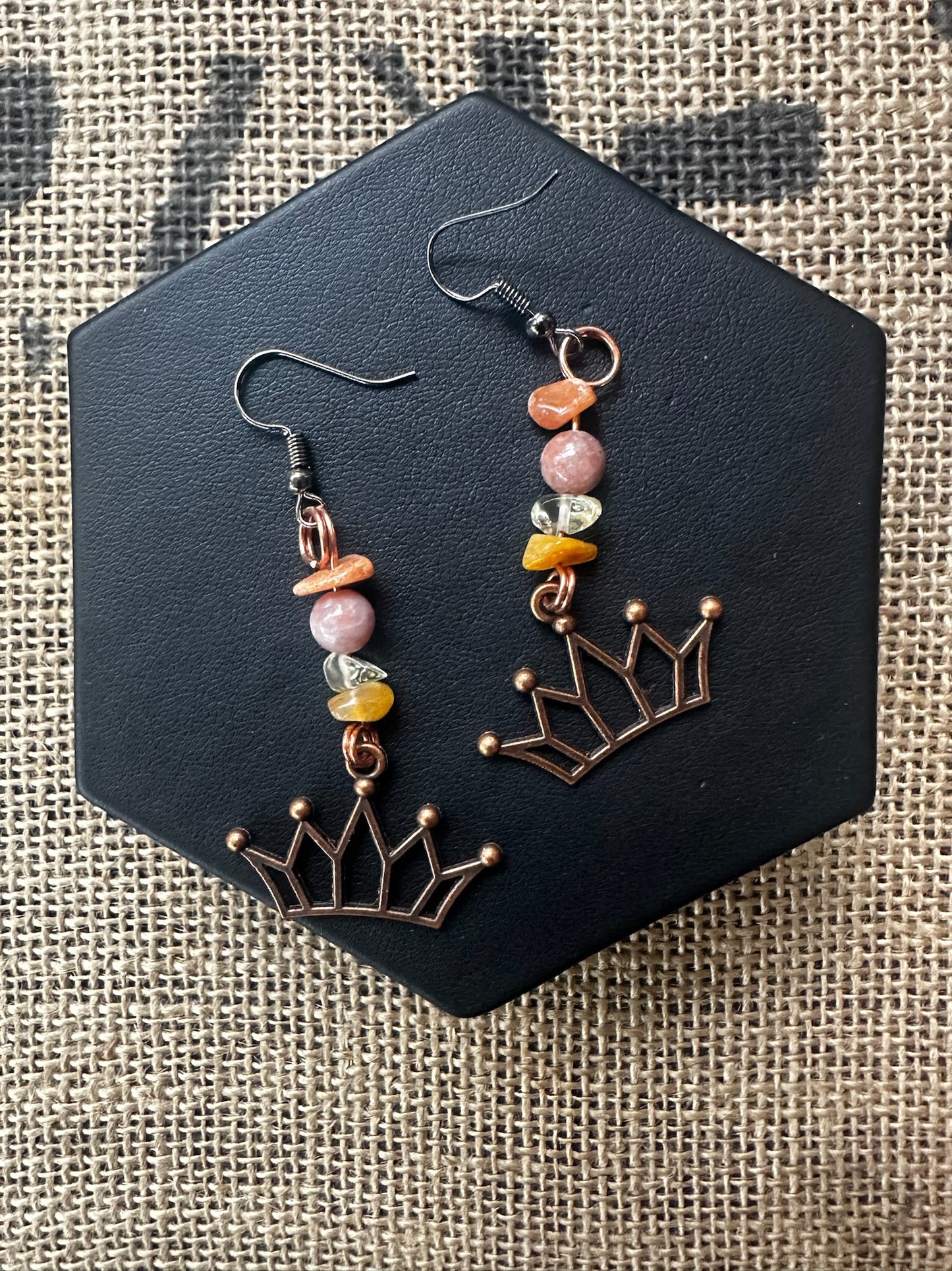 Earrings - Crown Fish Hook Style