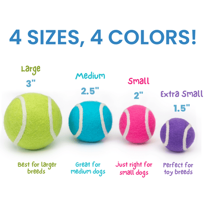 Pet Toy Tennis Wool Ball MINI 1.5 in- Set of 3 - Pop Colors