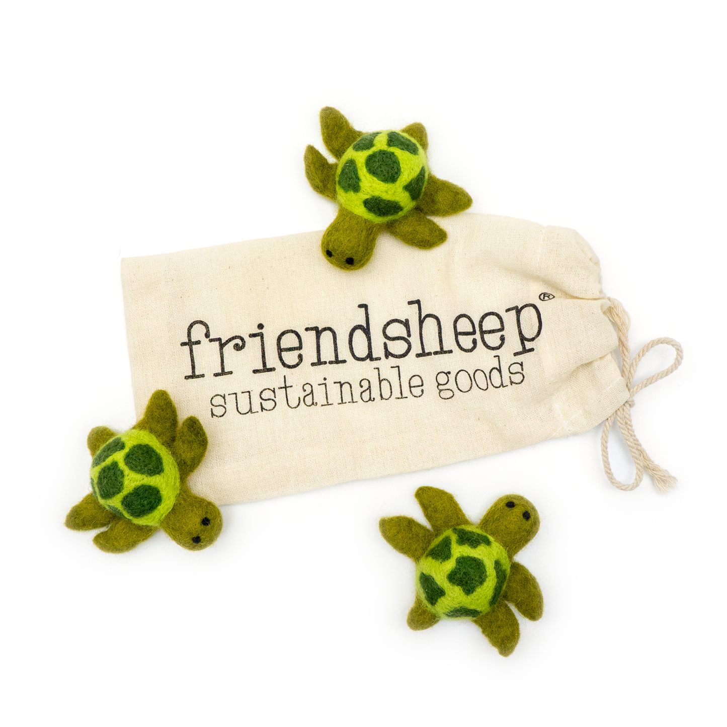 Felt Wool Sea Turtle Pet Toy / Freshener - Set of 3
